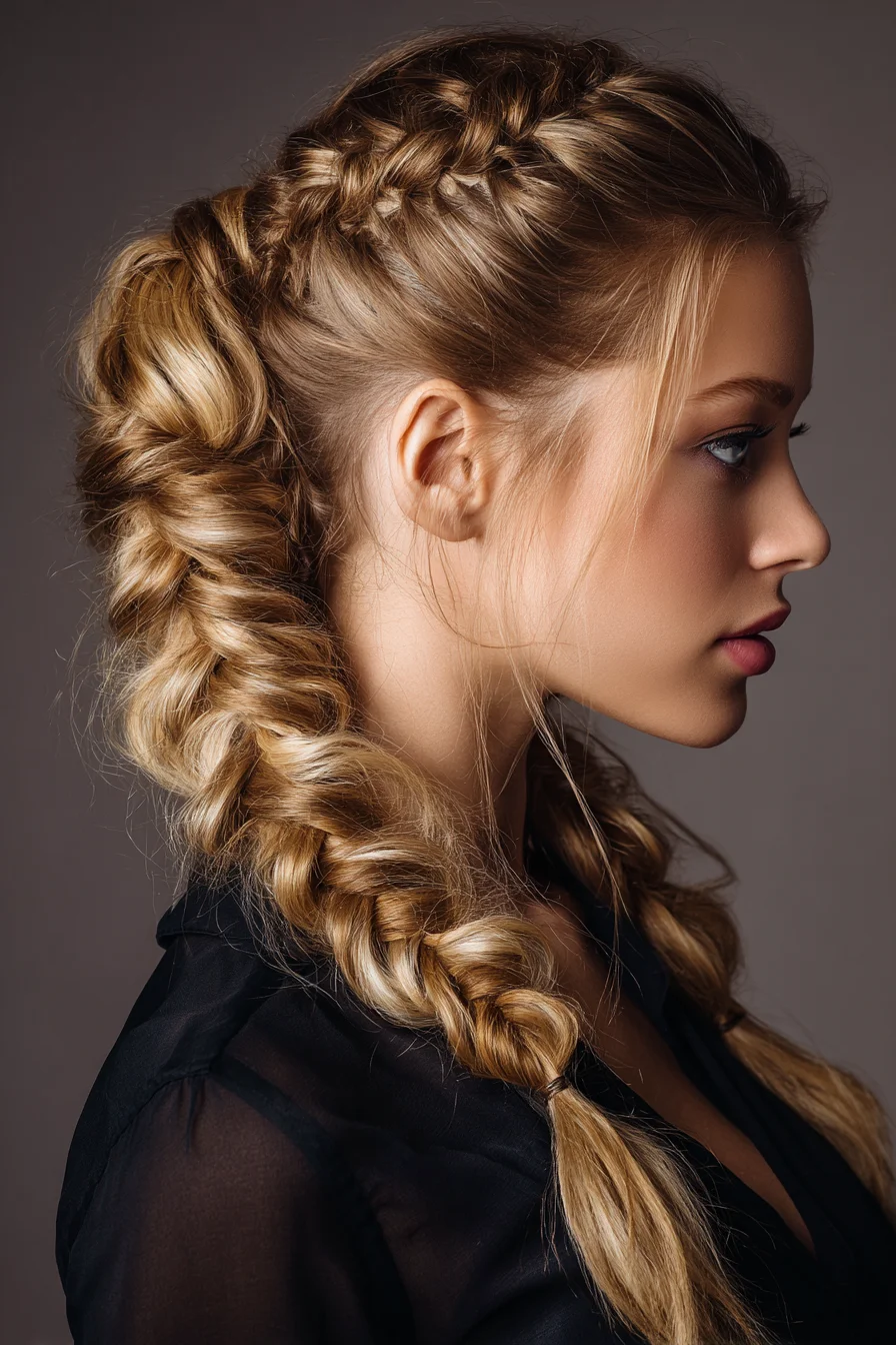 Voluminous Double Dutch Braids into Chunky Rope Braids