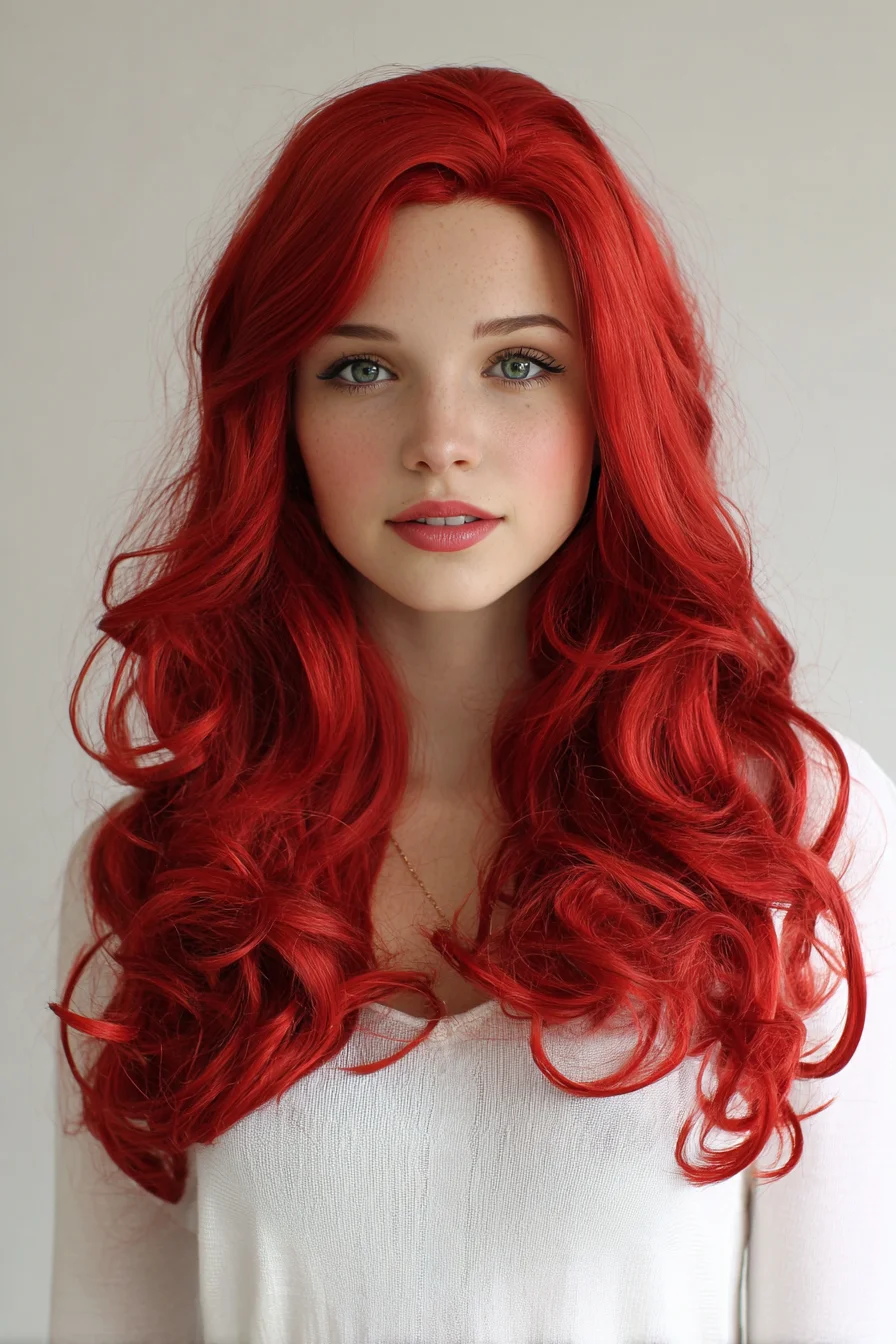 Voluminous Long Red Waves with Face‑Framing Layers