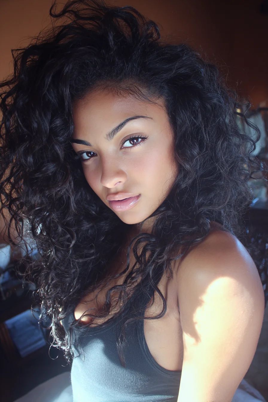 Voluminous Natural Curly Layers with Defined Texture