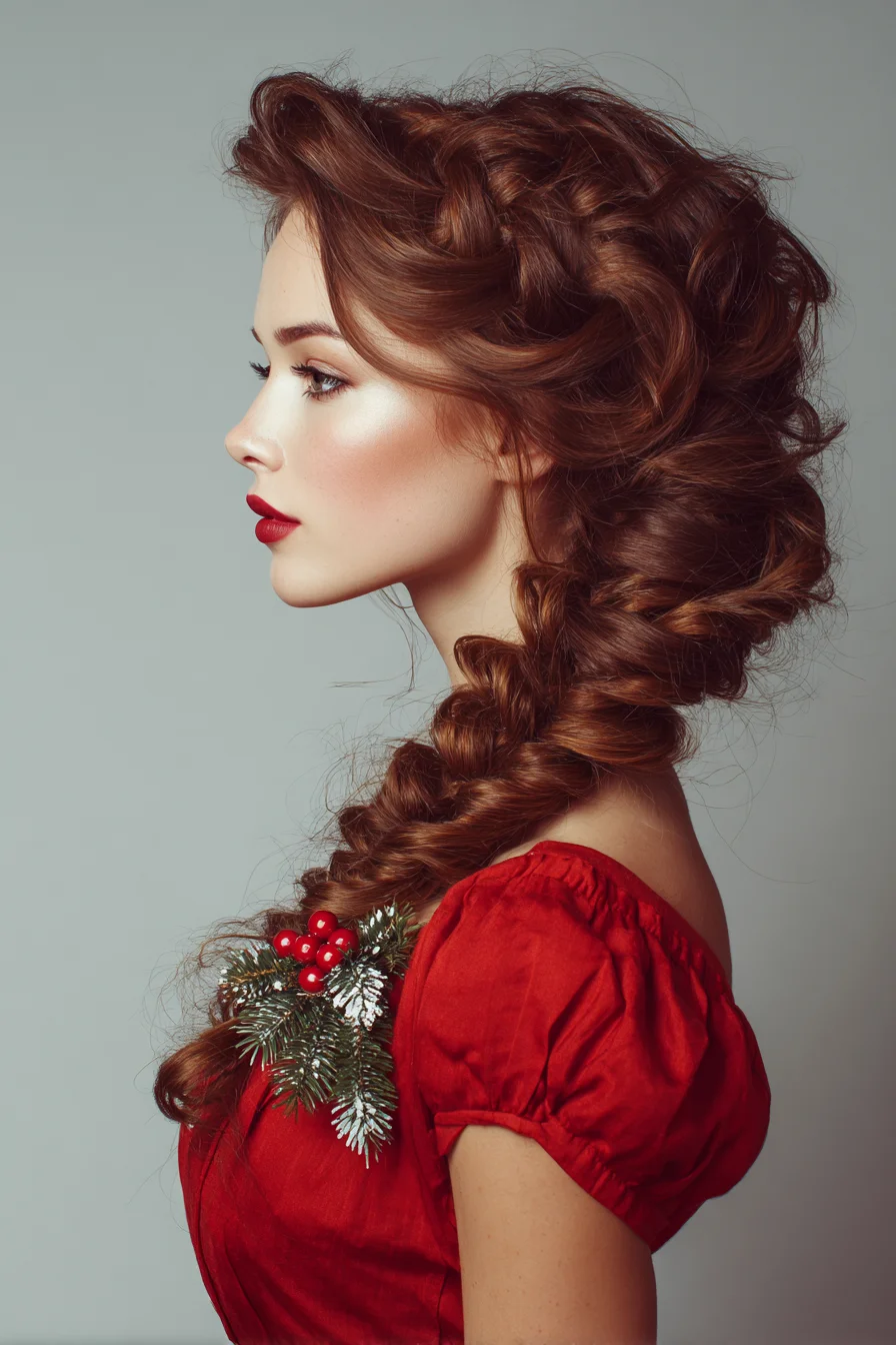 Voluminous Textured Side Fishtail Braid for Long, Thick Hair