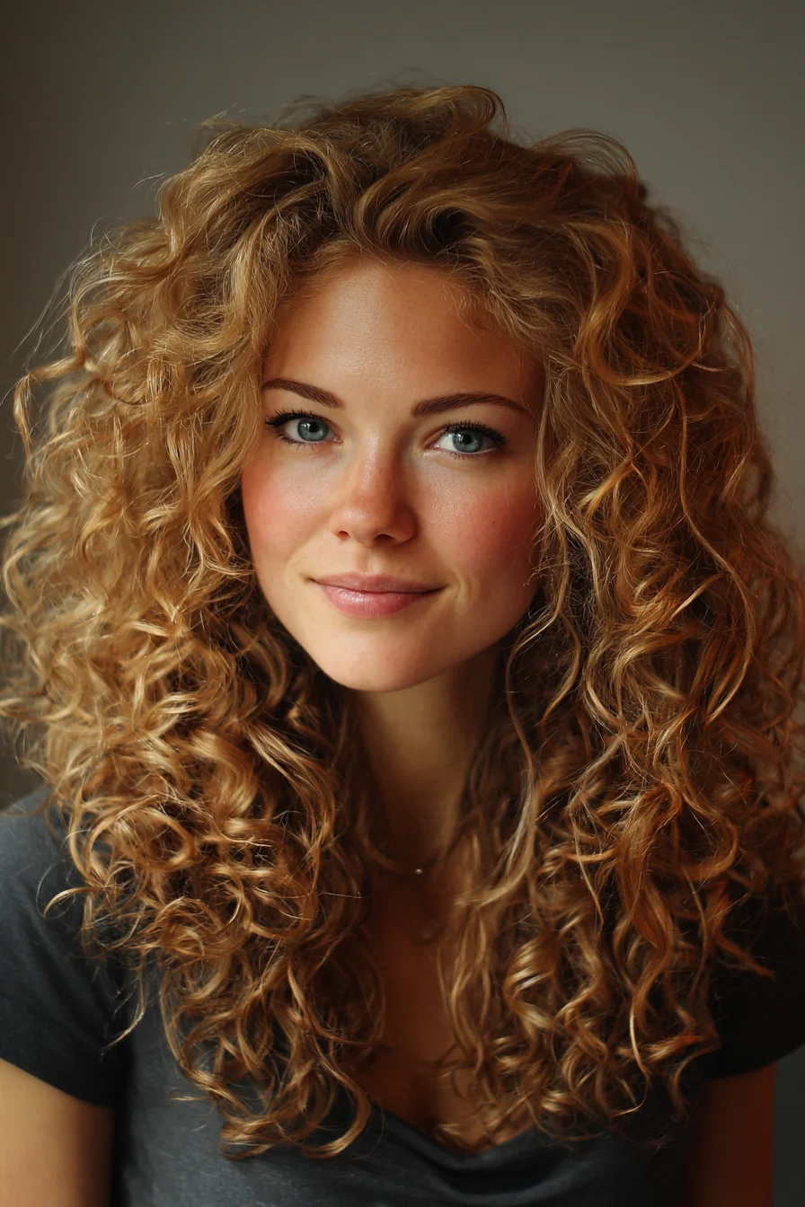Big Natural Curls with Soft Face-Framing Layers