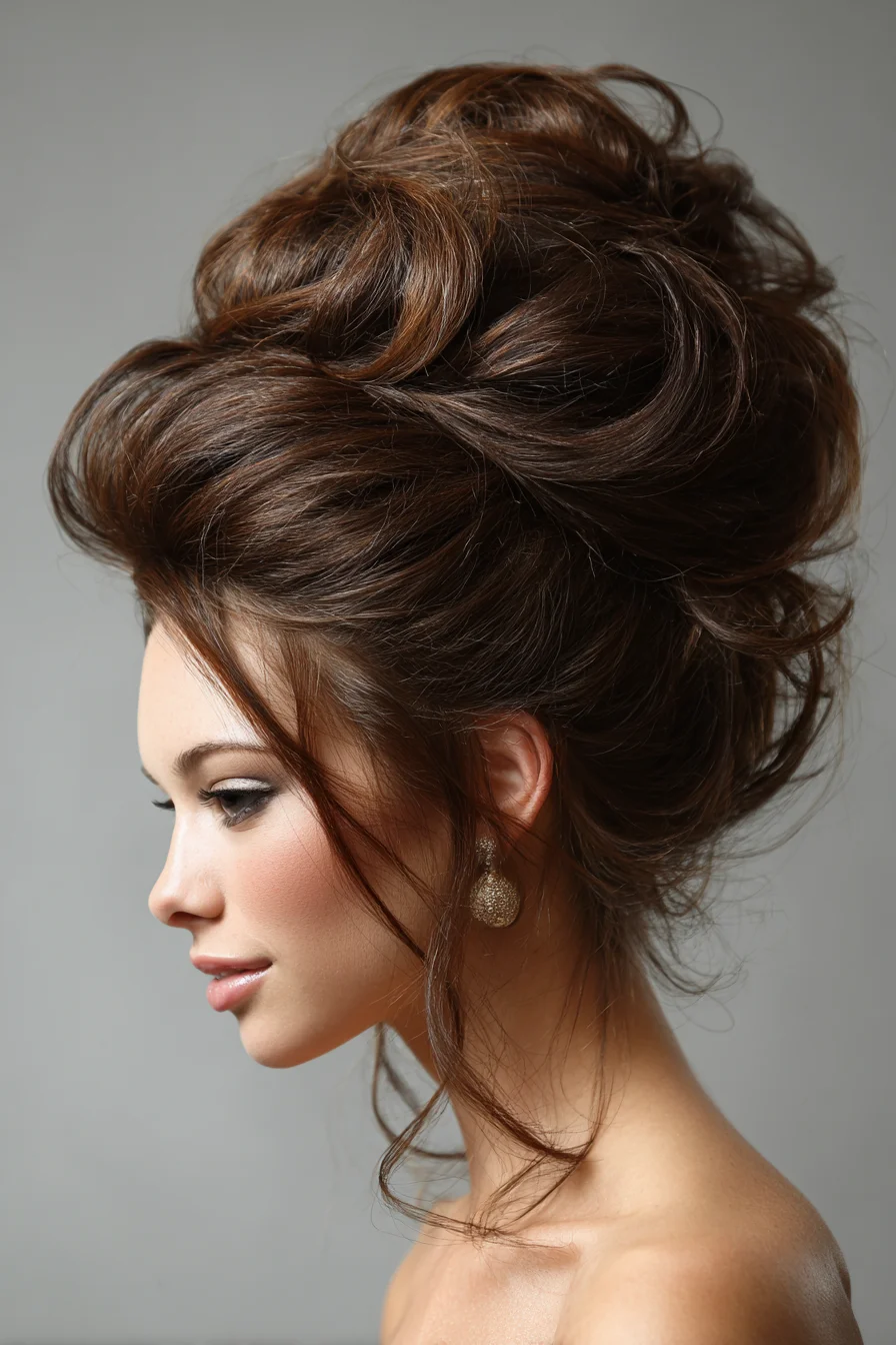 Big Romantic Messy Updo with Loose Face-Framing Pieces