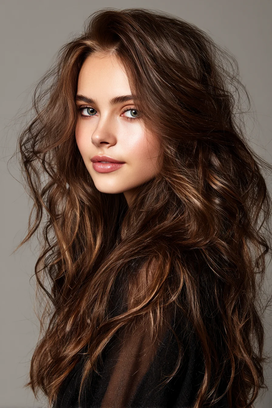 Big Tousled Waves for Long Layered Hair - Easy Volume