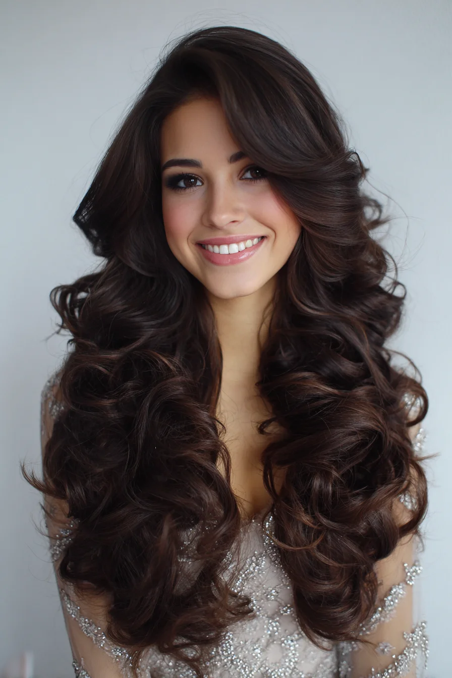 Big Voluminous Curls with Face-Framing Layers