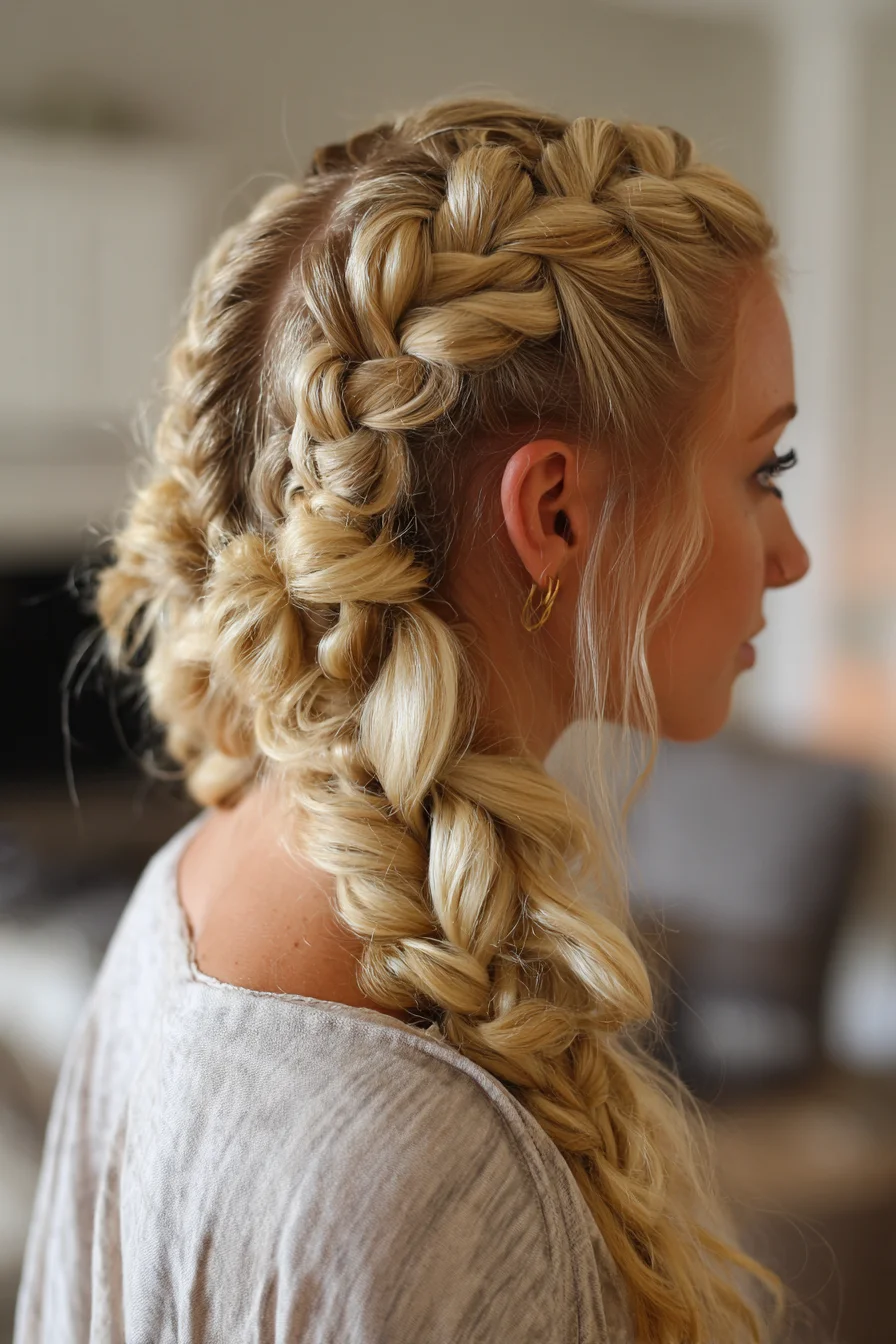 Boho Braided Hairstyles Ideas for Thick Hair and Volume
