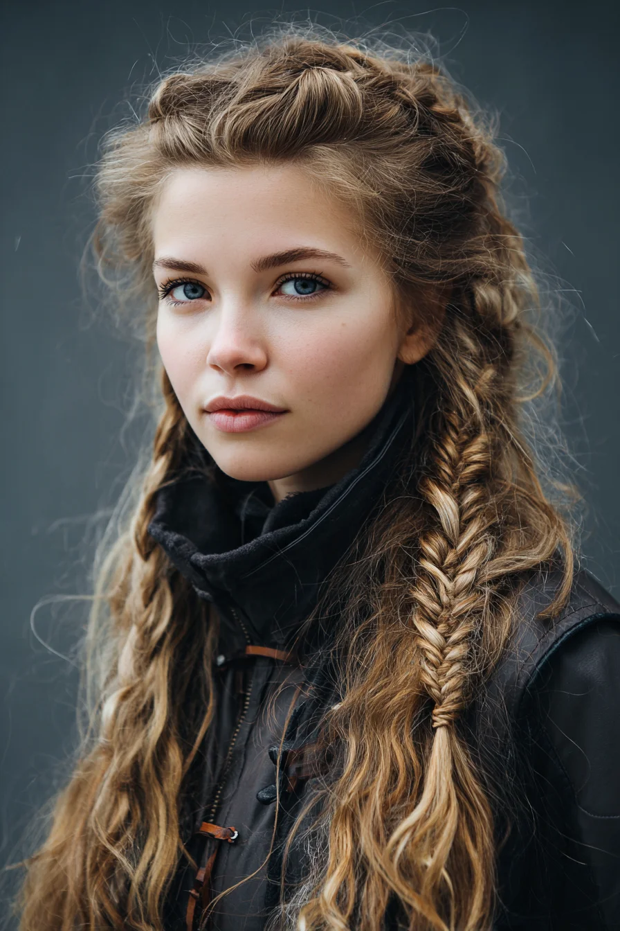 Boho Fishtails with a Messy Crown Braid for Texture