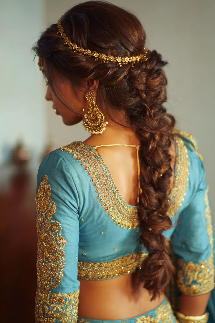 Boho-Inspired Twisted Fishtail Braid with Hair Jewelry