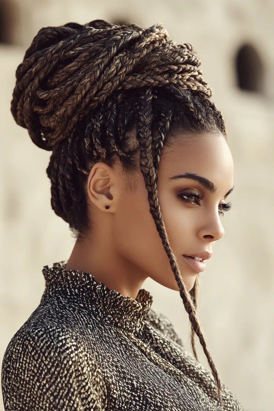 Box Braid Updo Hairstyles Ideas for Long Hair Trends