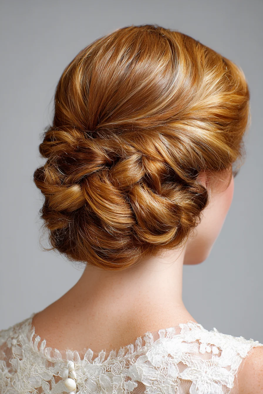 Braided Low Bun Elegant Updo for Weddings or Date Nights