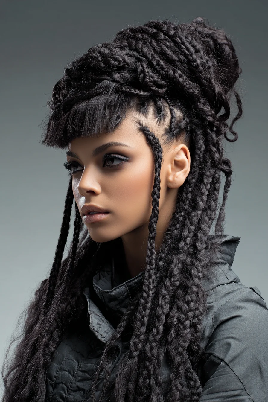 Braided Updo Hairstyles Ideas for Long Natural Hair