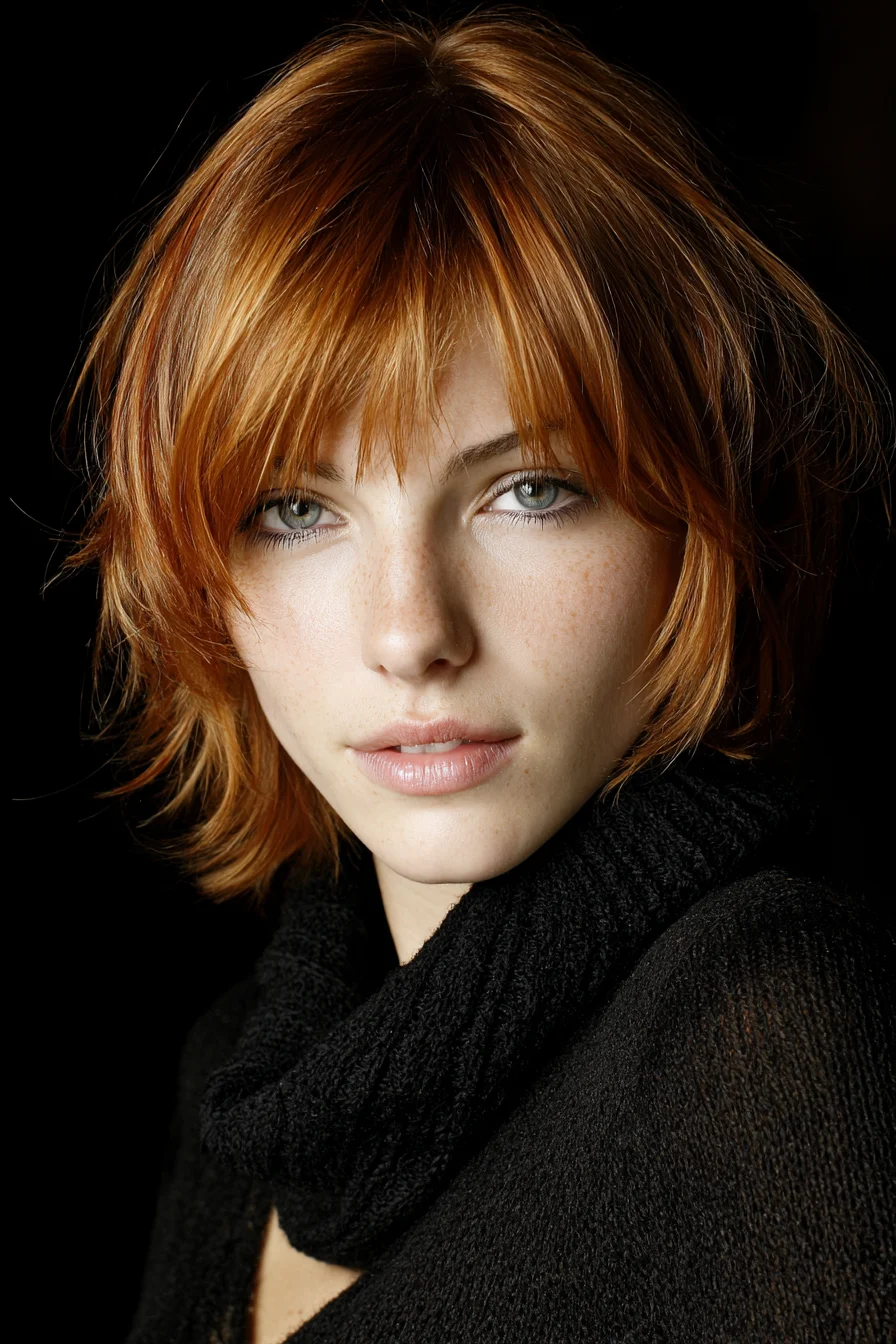 Choppy Shag Bob with Wispy Bangs for an Effortless Texture
