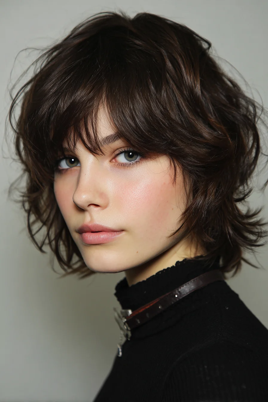 Choppy Shag with Soft Bangs for Everyday Texture
