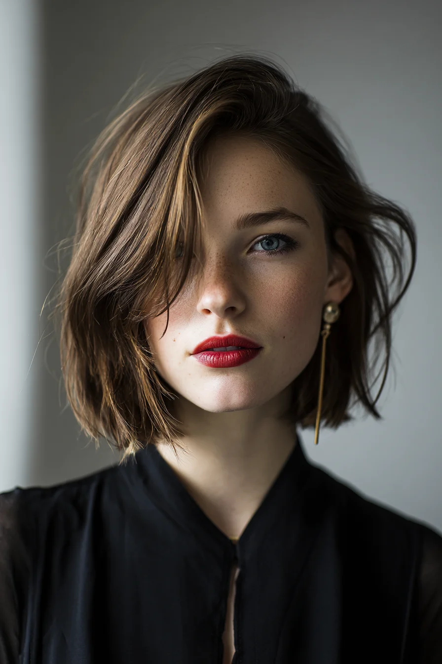 Choppy Textured Bob with Soft Side Sweep for Busy Days