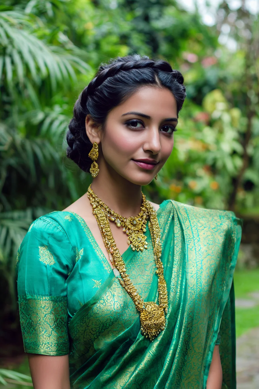 Crown Braid Wrapped into a Low Braided Chignon