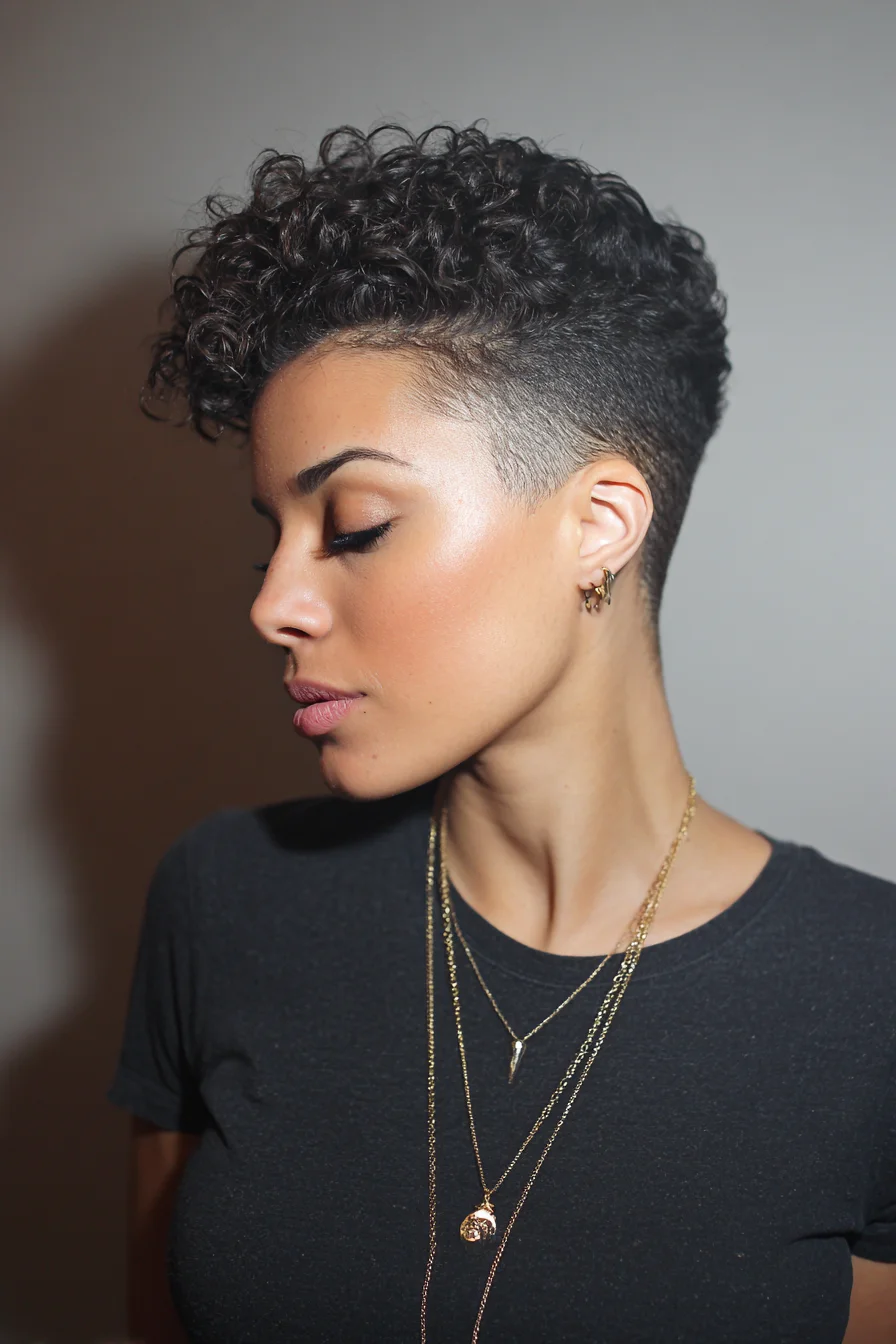 Curly High Taper: Short Sides, Voluminous Top for Everyday