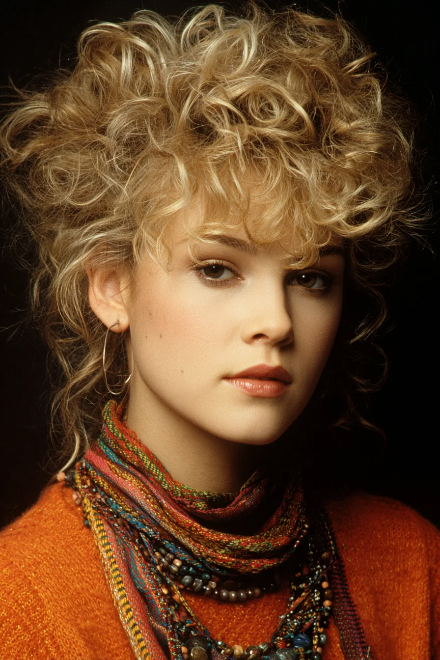 Curtain-Framed Tapered Curls with a Voluminous Top