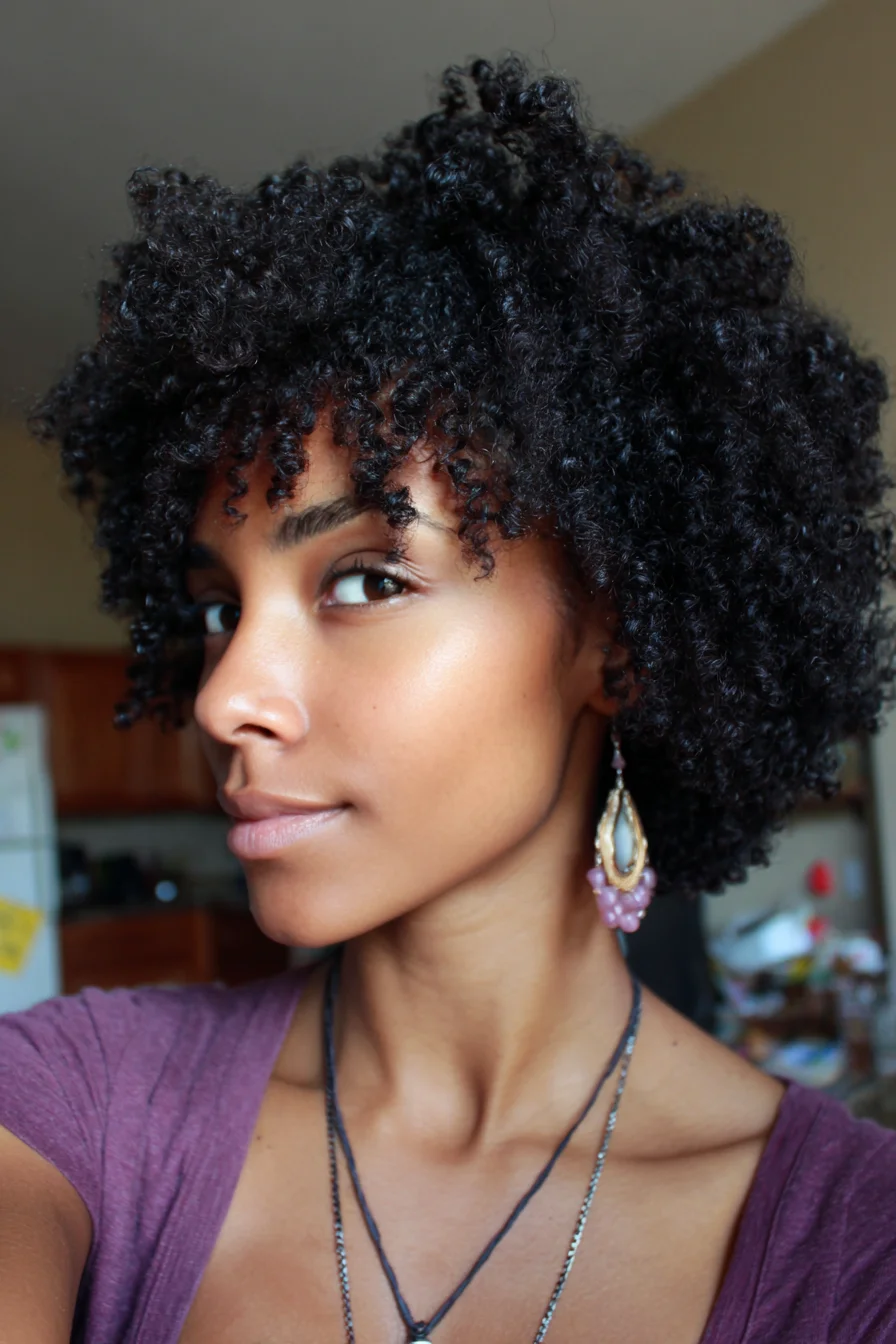 Defined Wash-and-Go with Short, Springy Coils for Mornings