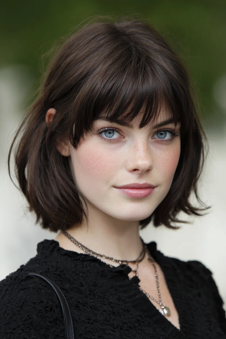 Easy Chin-Length Bob with Wispy Bangs for Every Day