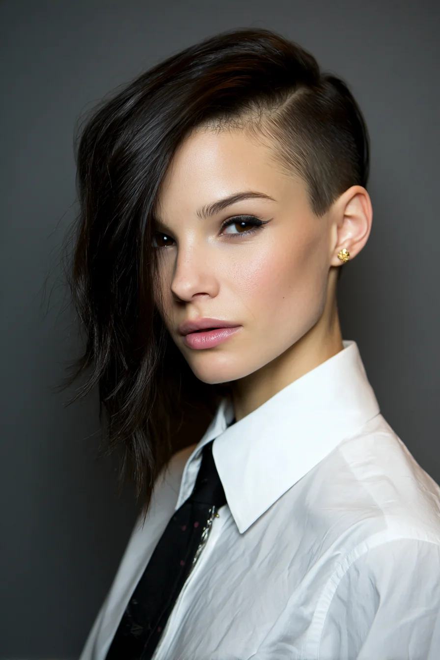 Edgy Side-Swept Undercut for Sleek, Textured Looks