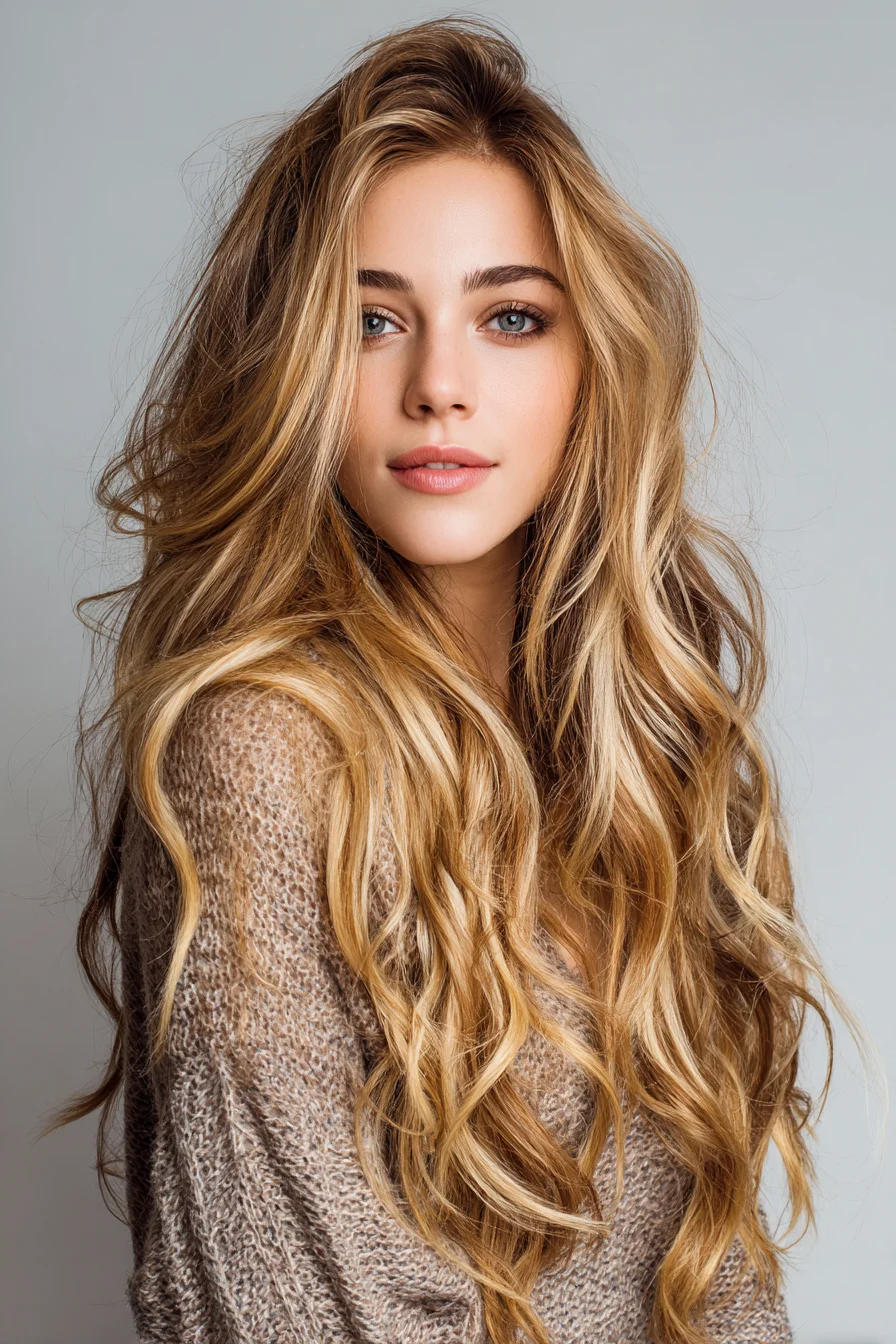 Effortless Beachy Waves for Long Layered Hair