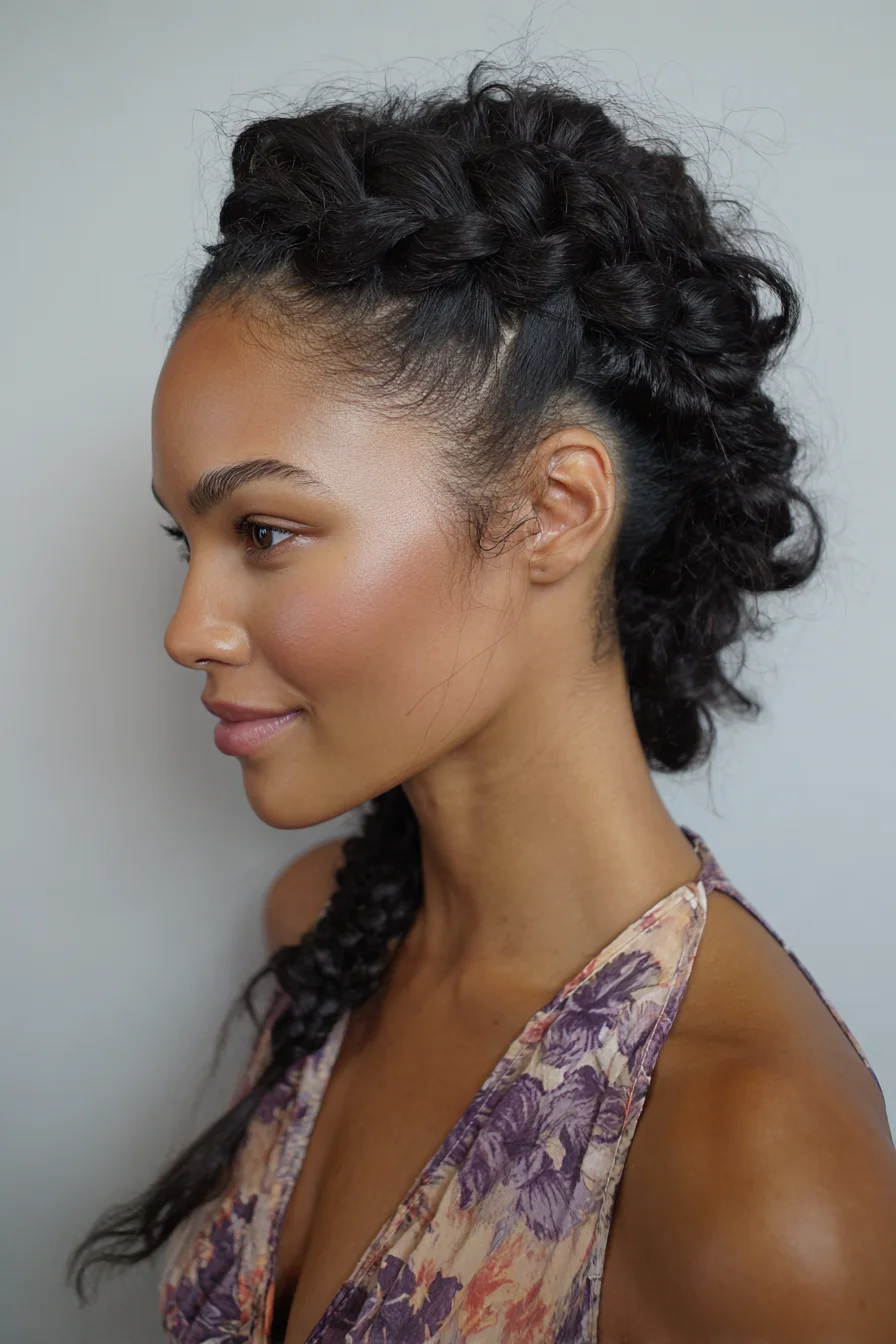Effortless Braided Updo Hairstyles for Curly Hair Ideas