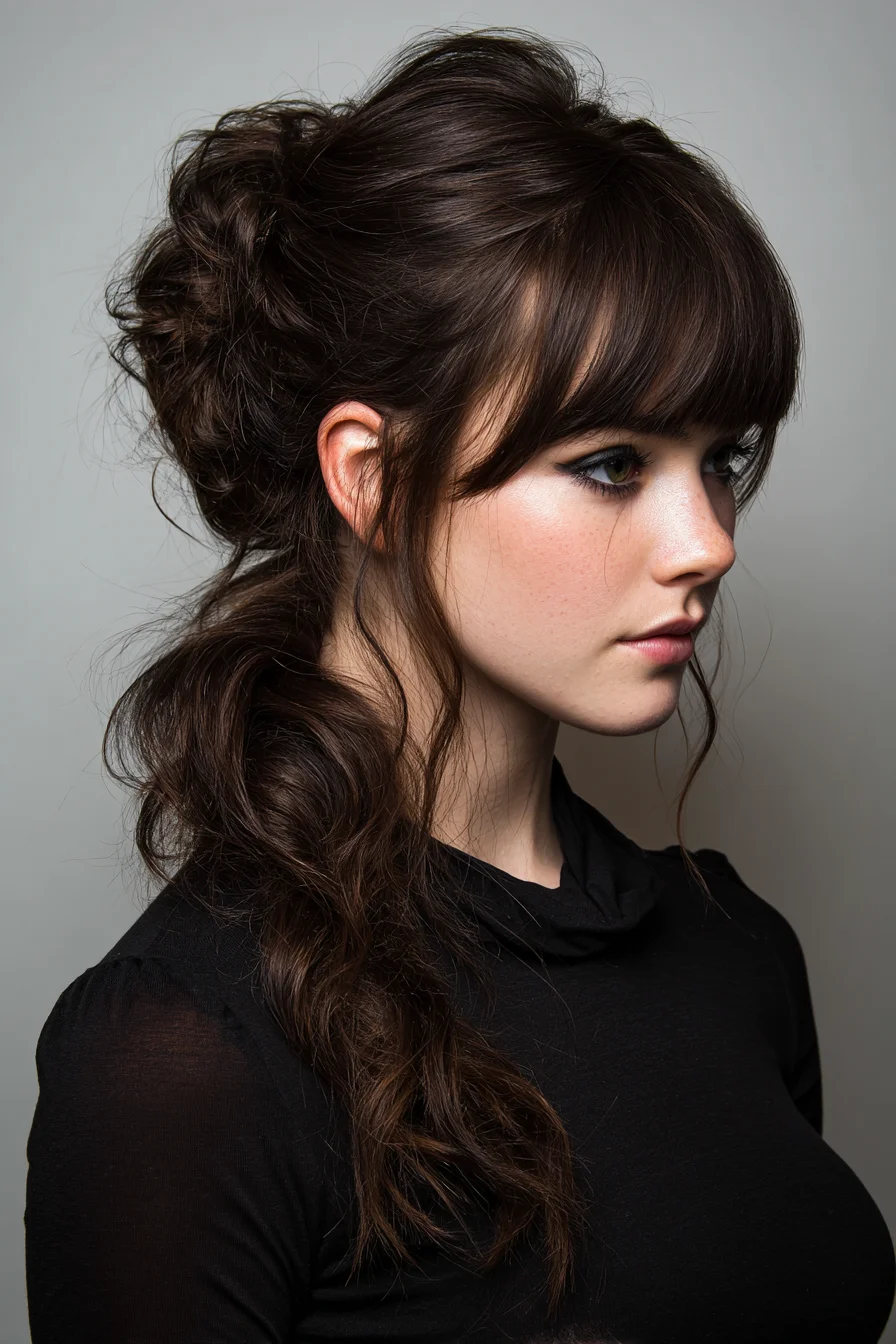 Effortless Textured Ponytail with a Twisted, Messy Crown