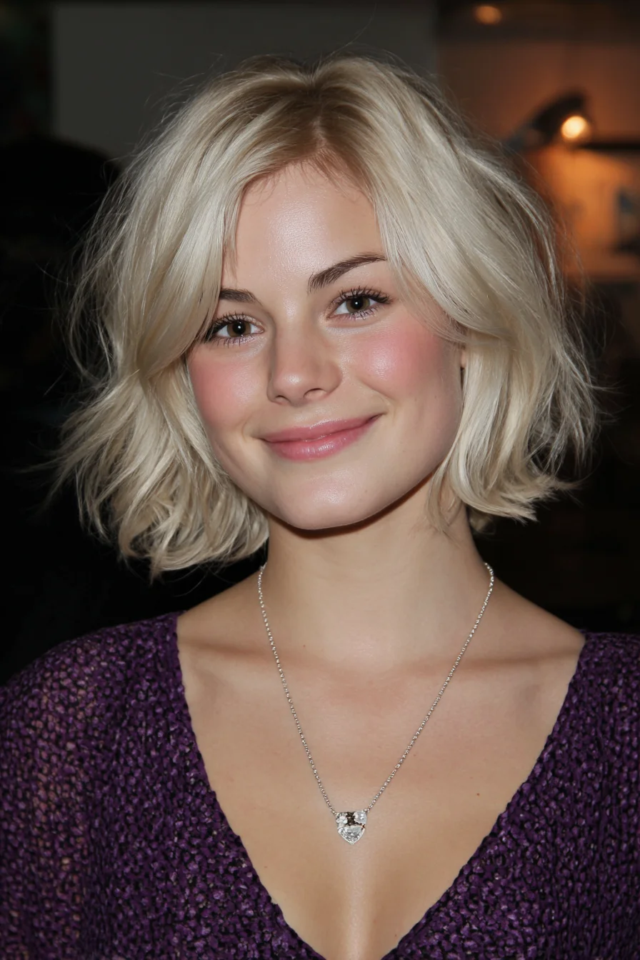 Effortless Tousled Bob with Soft Face-Framing Layers