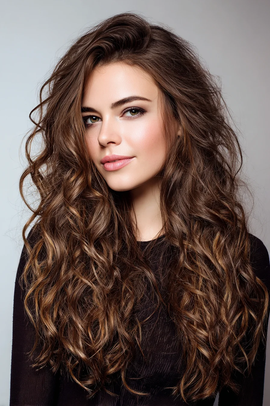 Effortless Tousled Long Waves for Thick Hair and Volume