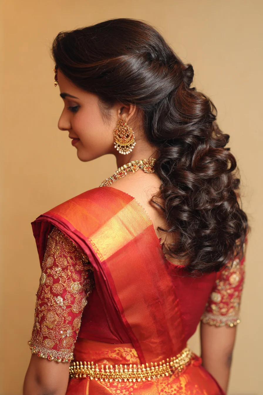 Elegant Half-Up Curls for Festive or Bridal Looks