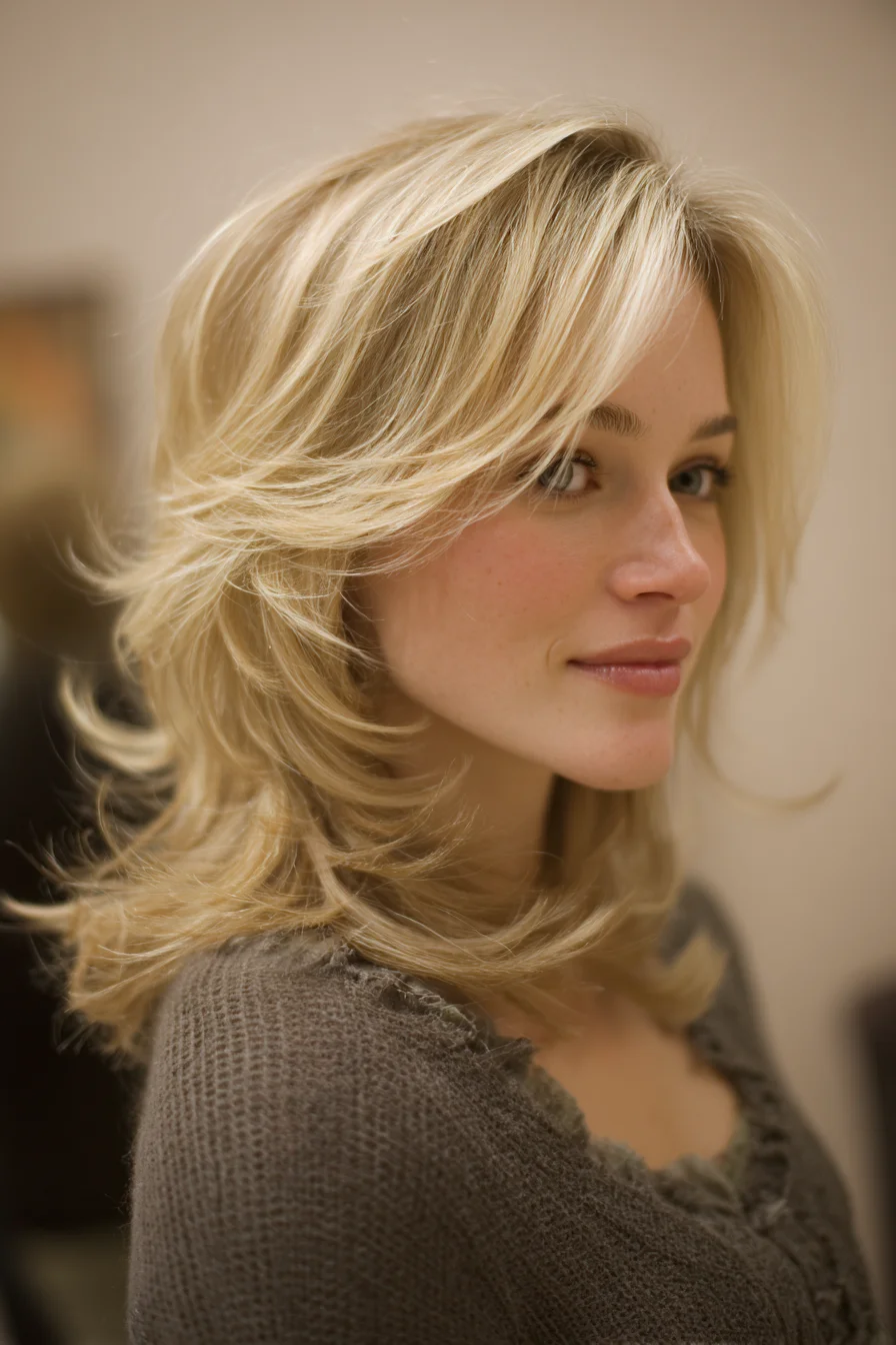 Feathered Layered Lob for Soft Face-Framing Volume