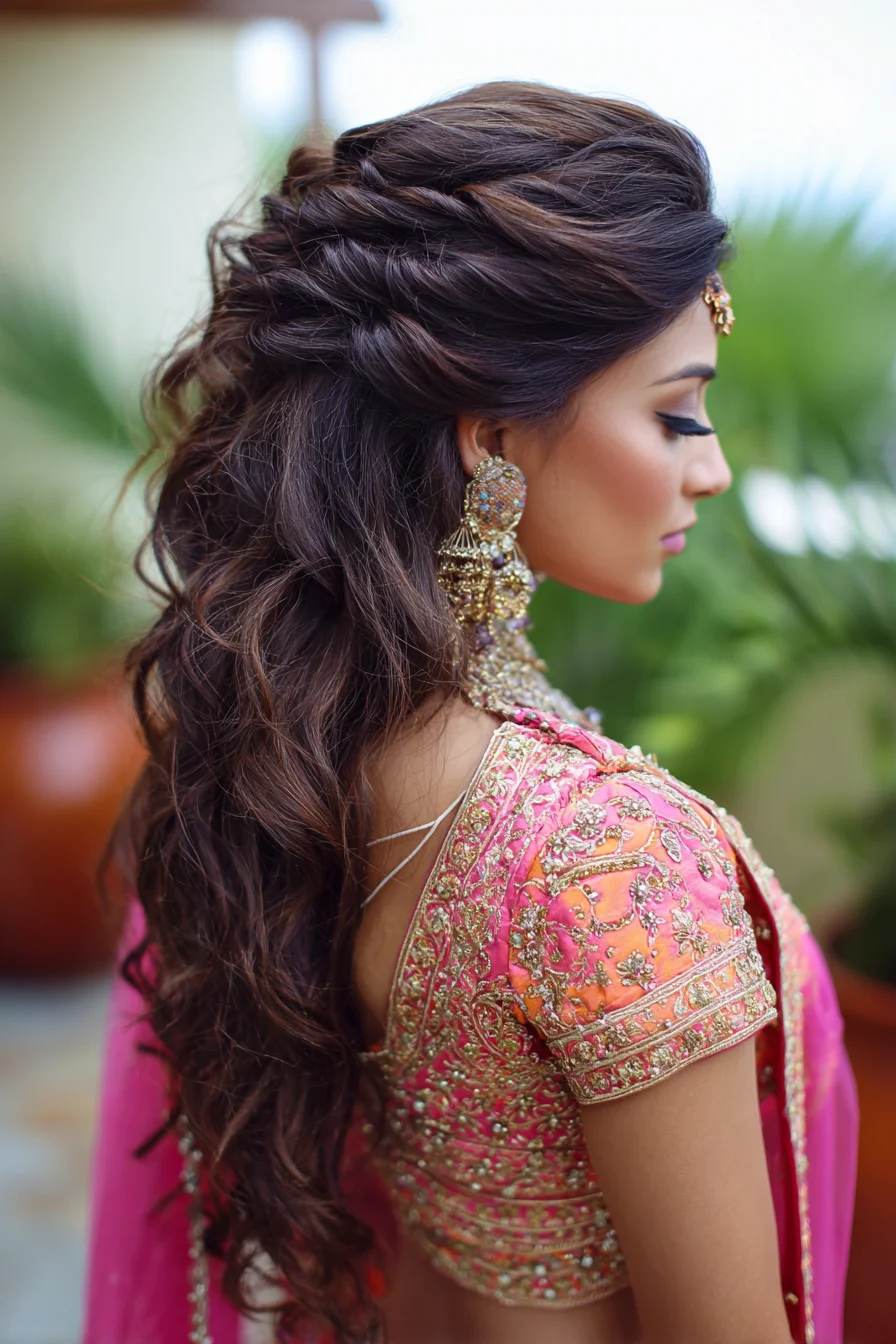 Half-Up Twisted Curls for Bridal or Party Looks, Soft Volume