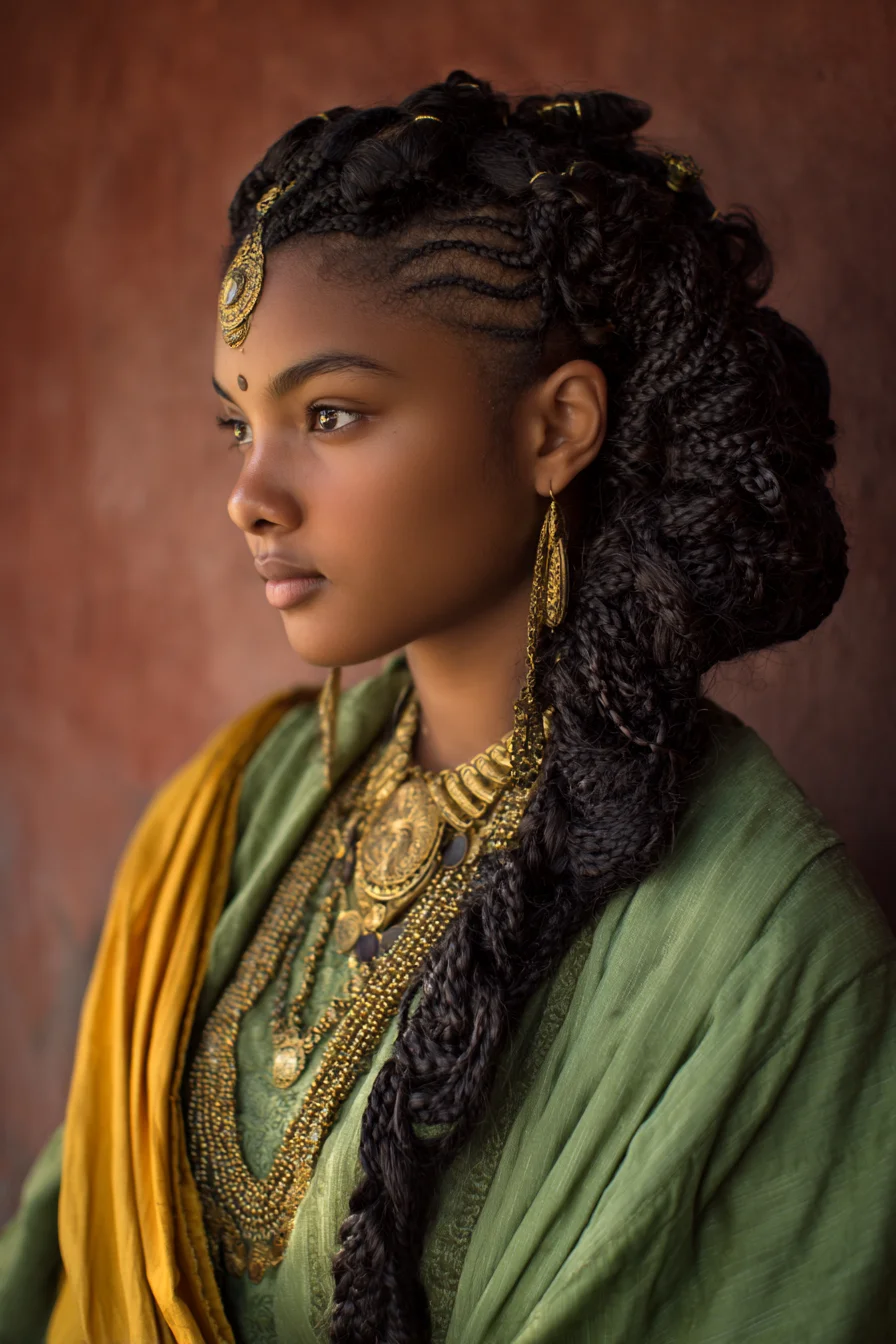 Intricate Twisted Braids with Sculpted Side Braid