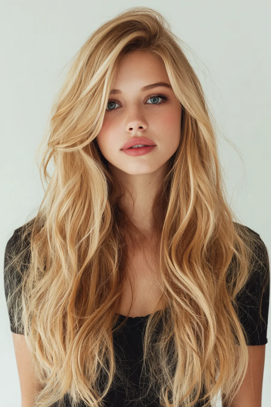 Long Beachy Layers with Side-Swept Curtain Frame