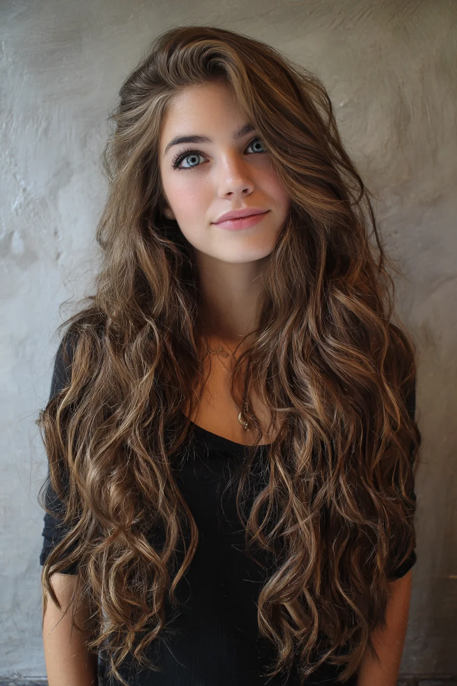 Long Beachy Waves with Natural Volume and Movement