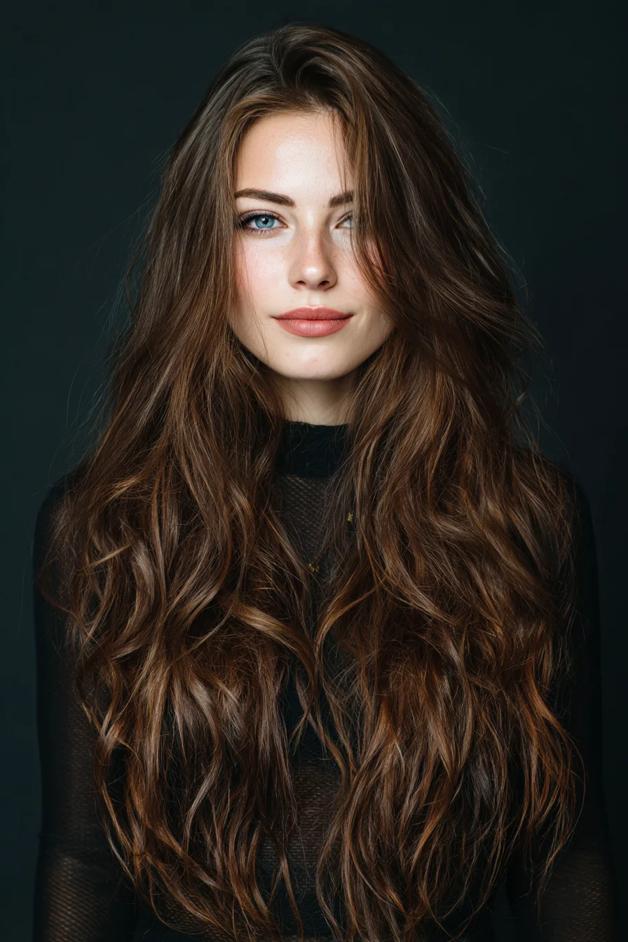 Long Layered Beach Waves for Soft, Effortless Volume