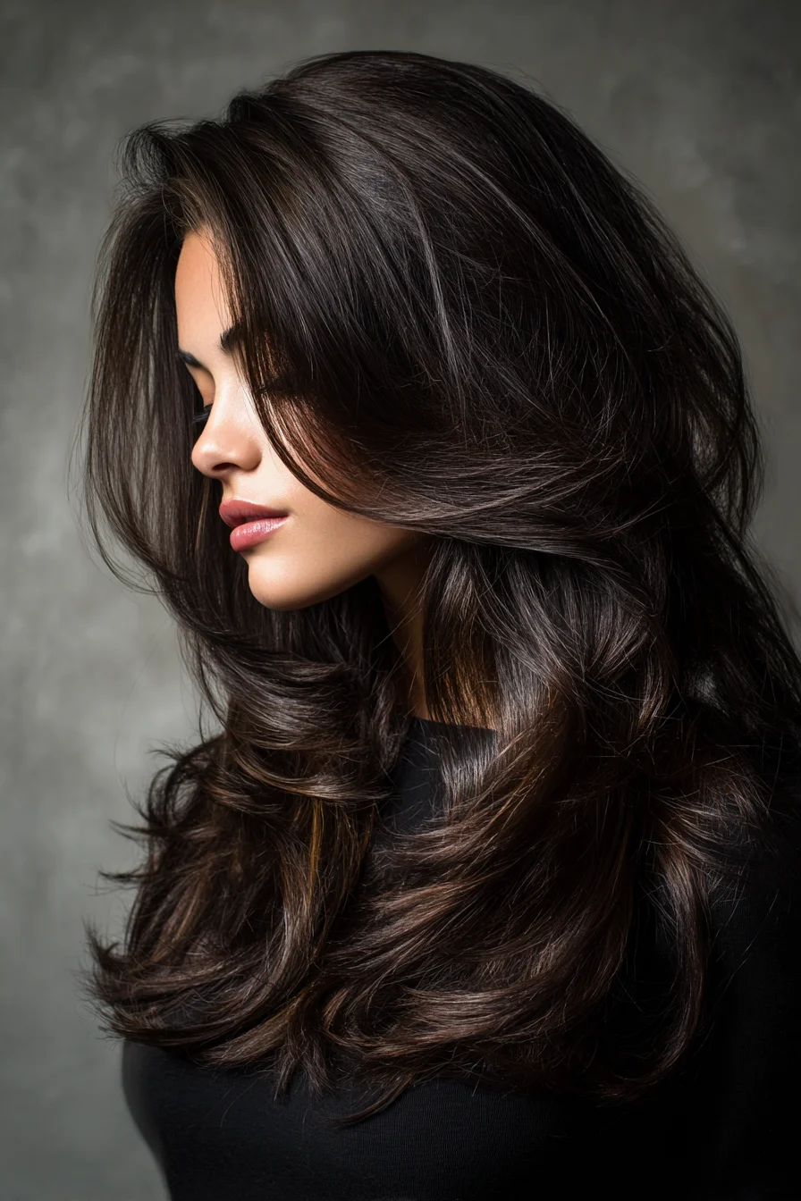 Long Layered Blowout for Volume and Face-Framing Movement