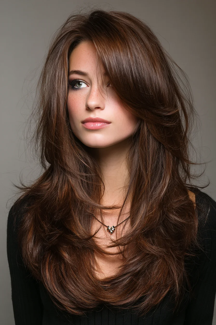 Long Layered Cut with Soft Face-Framing Curtain