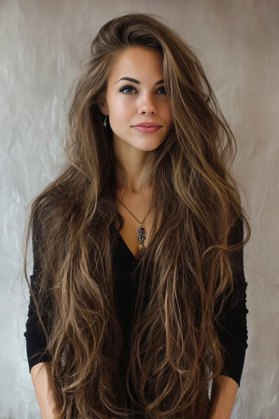 Long Layered Tousled Hair for Easy Everyday Volume
