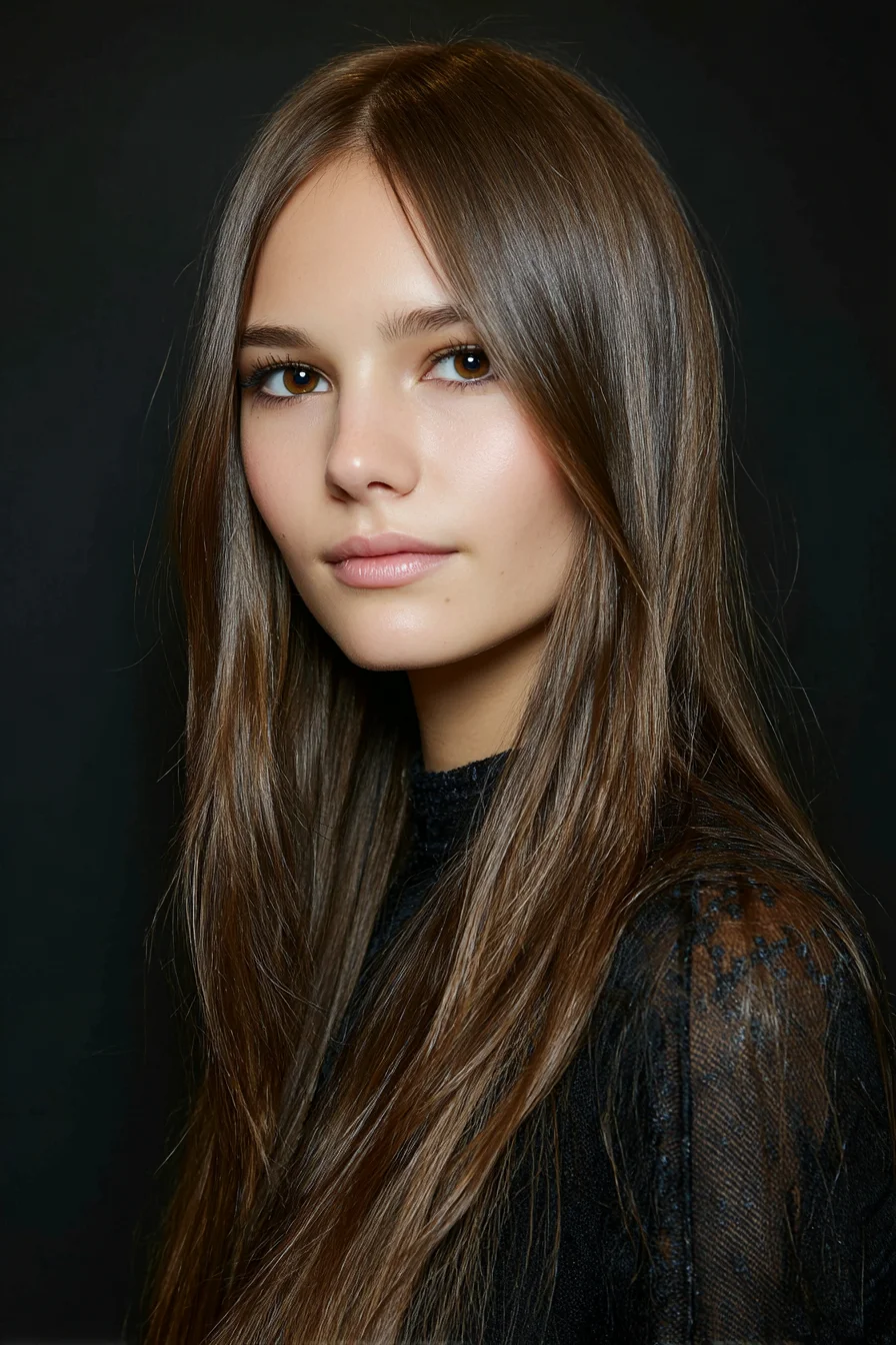 Long Sleek Layers with a Soft Center Part for Everyday