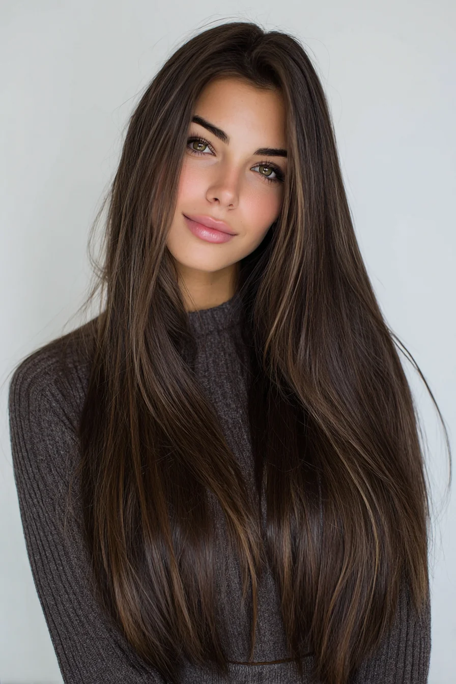 Long Sleek Layers with Soft Face-Framing and Shine