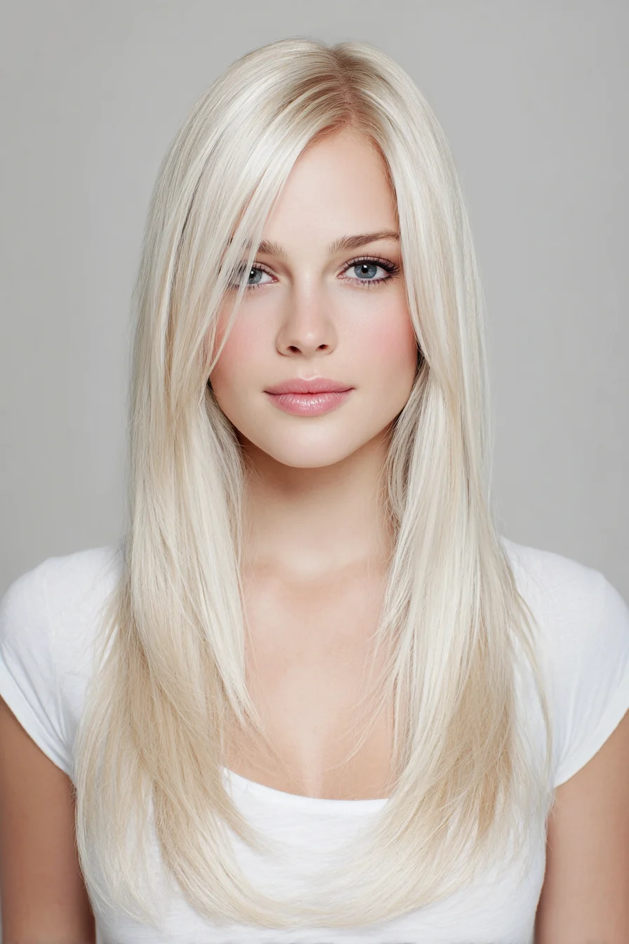 Long Sleek Layers with Soft Face-Framing Curtain Bangs