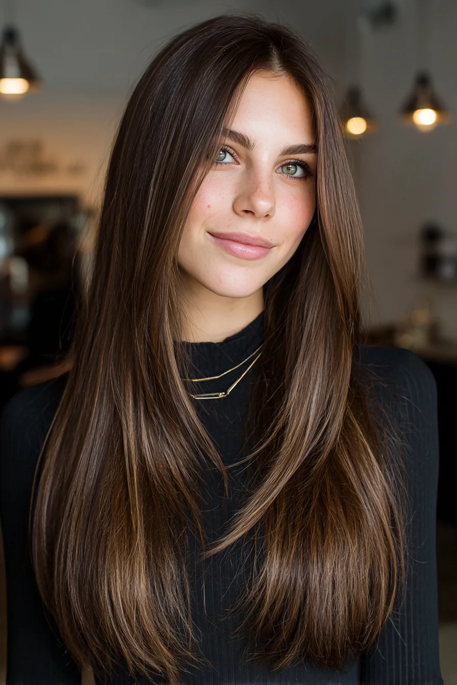Long Sleek Layers with Soft Face-Framing Pieces