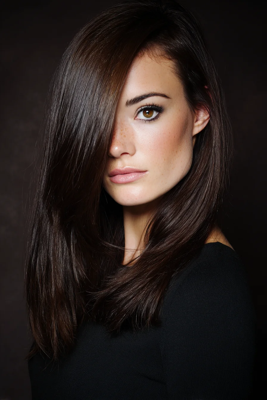 Long Sleek Side-Swept Layers for Everyday Shine