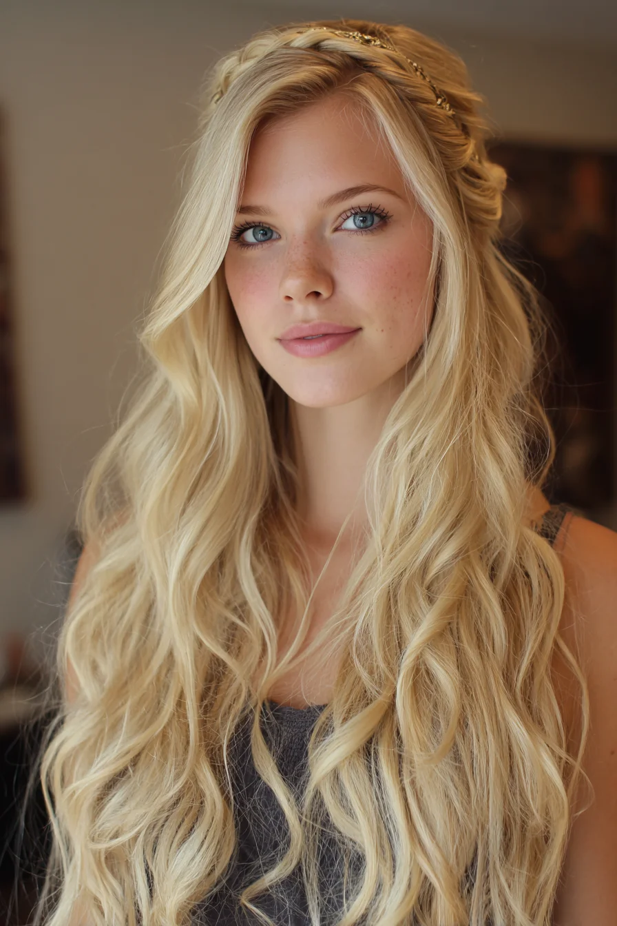 Long Sun-Kissed Waves with a Tiny Braided Crown