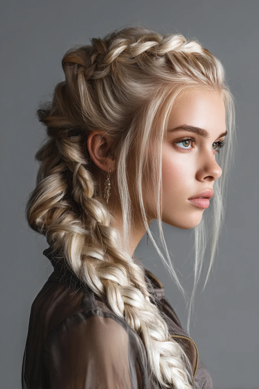 Loose Dutch Braids with Soft Face-Framing Pieces, Slightly Messy