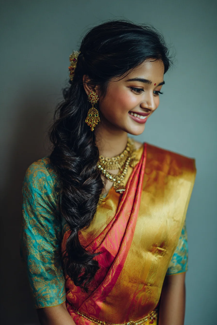 Loose Fishtail Braid with Soft Side Sweep for Parties