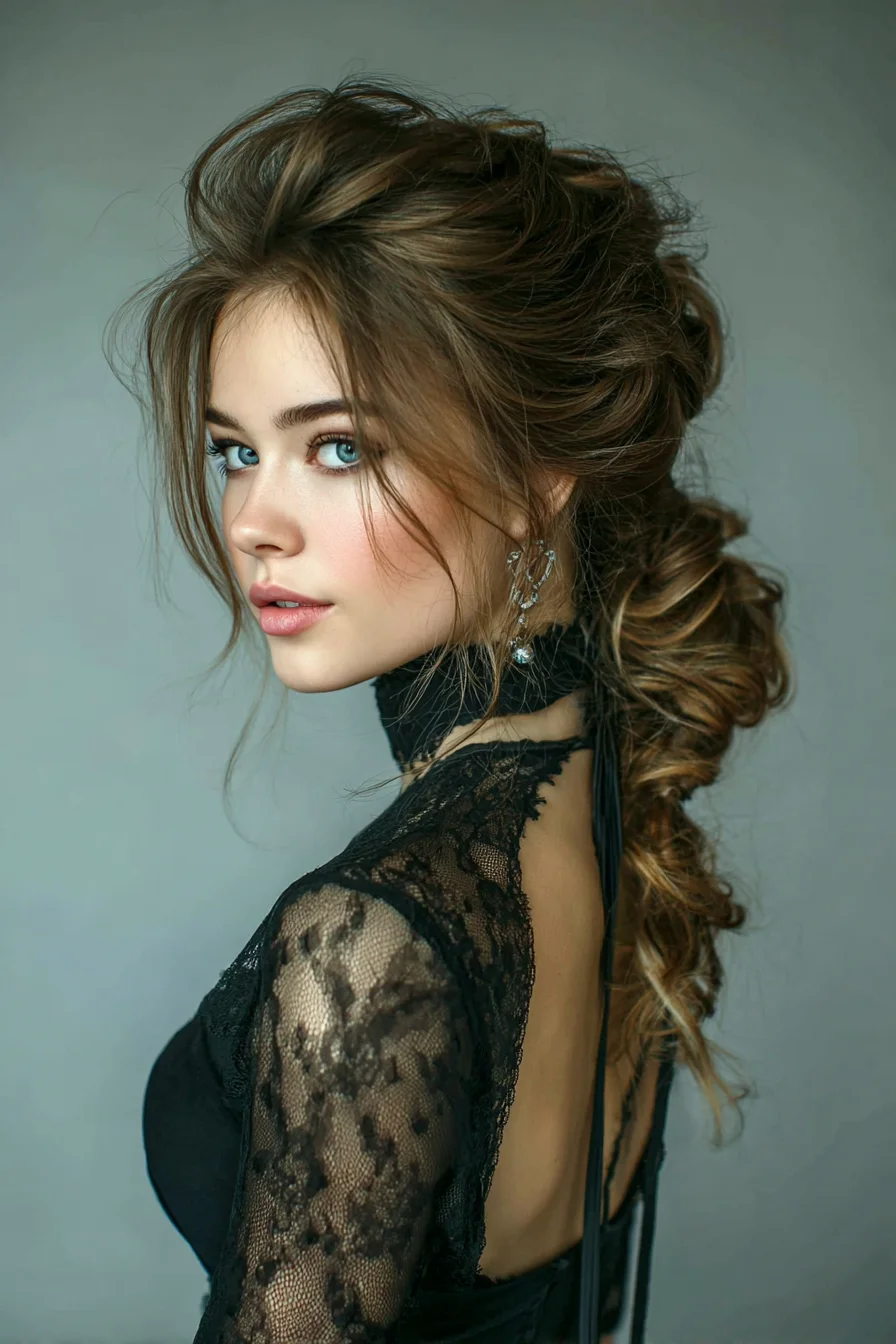 Loose Romantic Side Braid with Volume and Face‑Framing Pieces