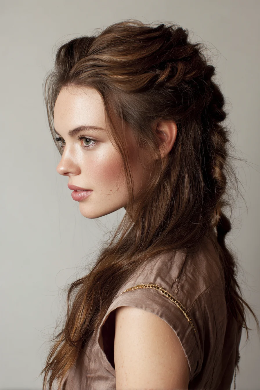 Loose Twisted Half-Up with Soft Braided Detail