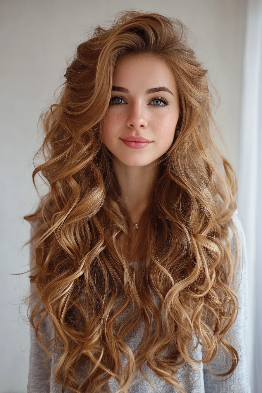 Loose Voluminous Waves for Long Layered Hair Effortless Style