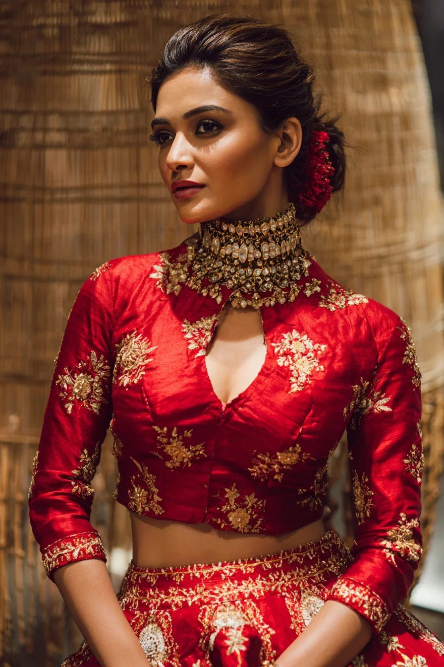 Low Floral Bun with Soft Face‑Framing Volume for Brides